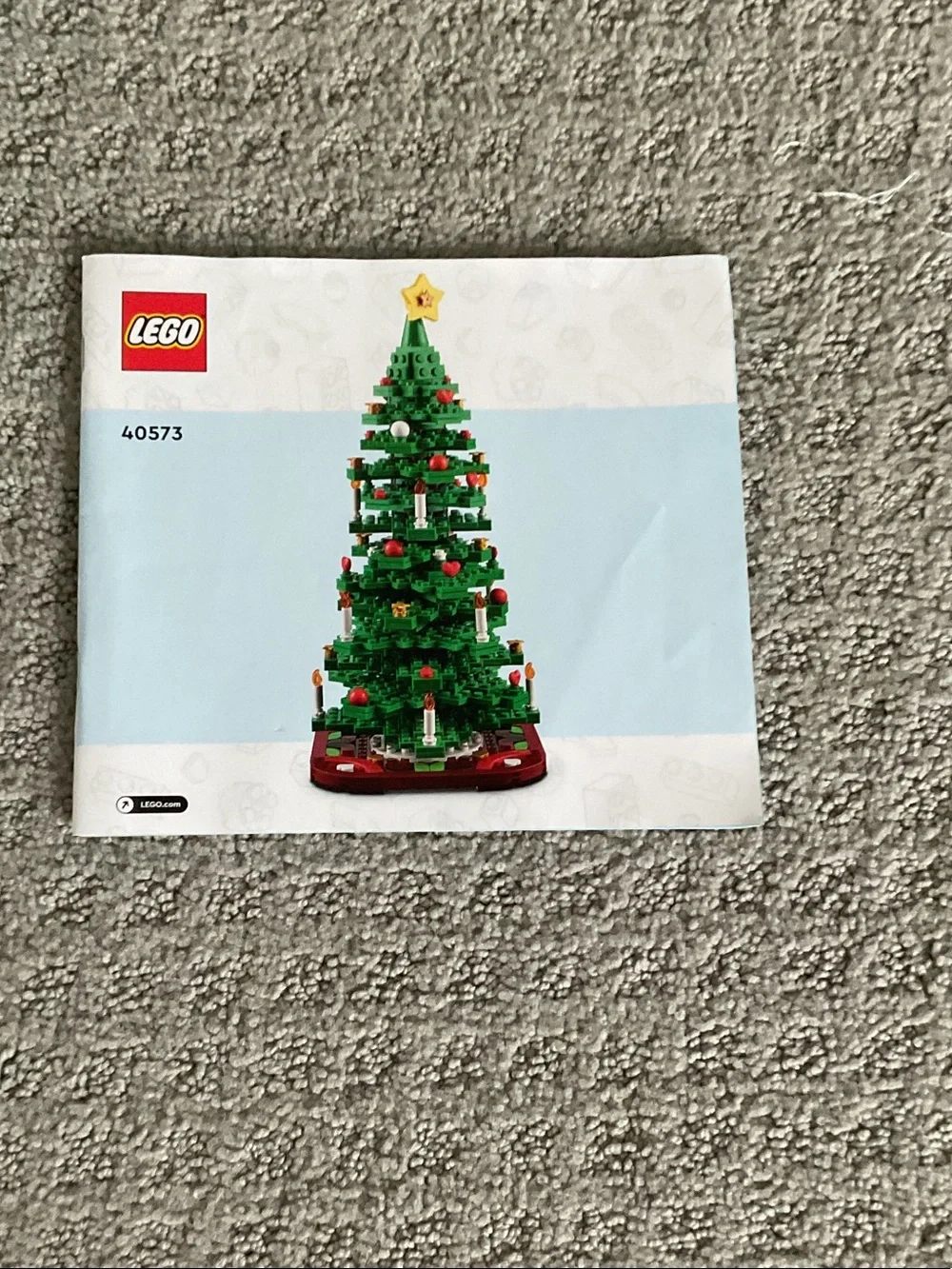 Lego Green Christmas Tree with Yellow Star and Red Ornaments